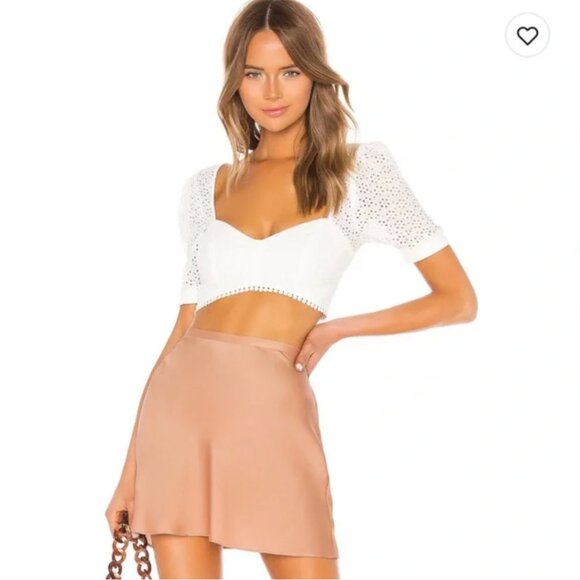 NWOT Majorelle | Revolve White Eyelet Crop Top "Franca" Coquette | Size Small - Picture 2 of 12